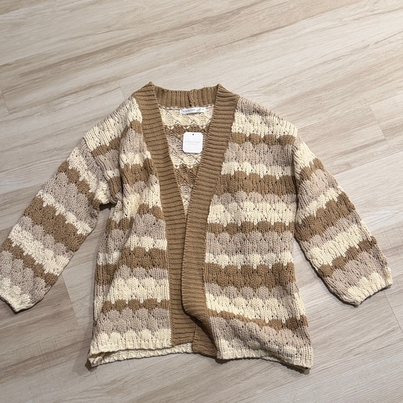 Altar'd State Sweaters - Altar'd State Brown and Cream Cardigan